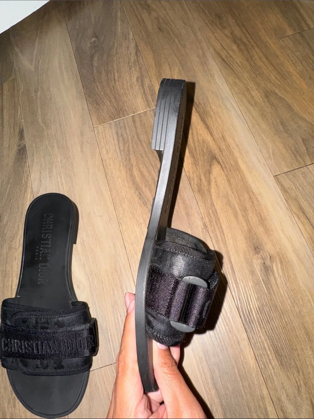 Black Christian Dior Slide Sandals